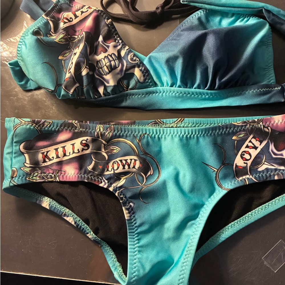Ed Hardy Teal Swimwear bikini
